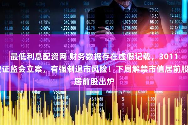 最低利息配资网 财务数据存在虚假记载，301139被证监会立案，有强制退市风险！下周解禁市值居前股出炉